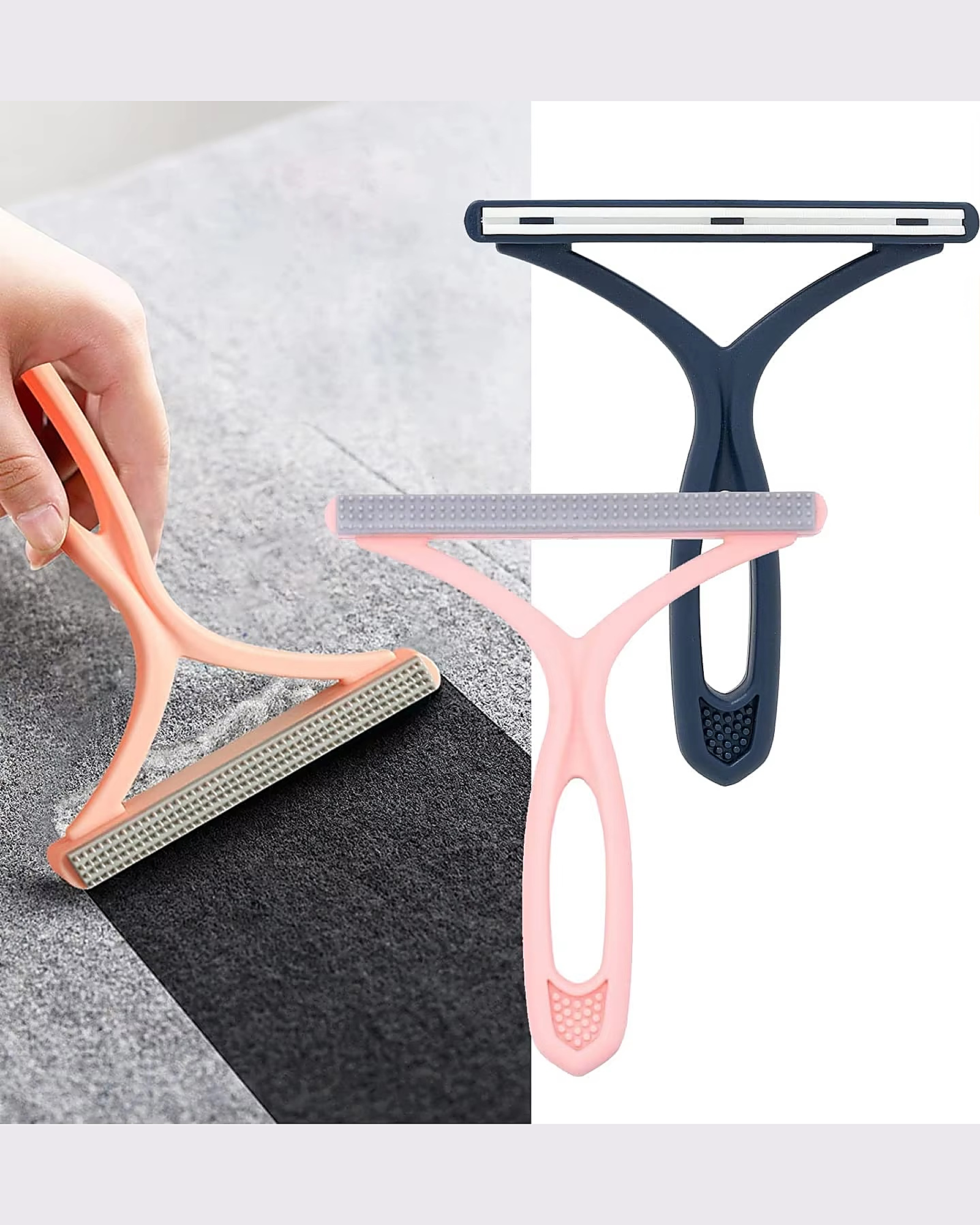 Fabric shaver in use on a carpet