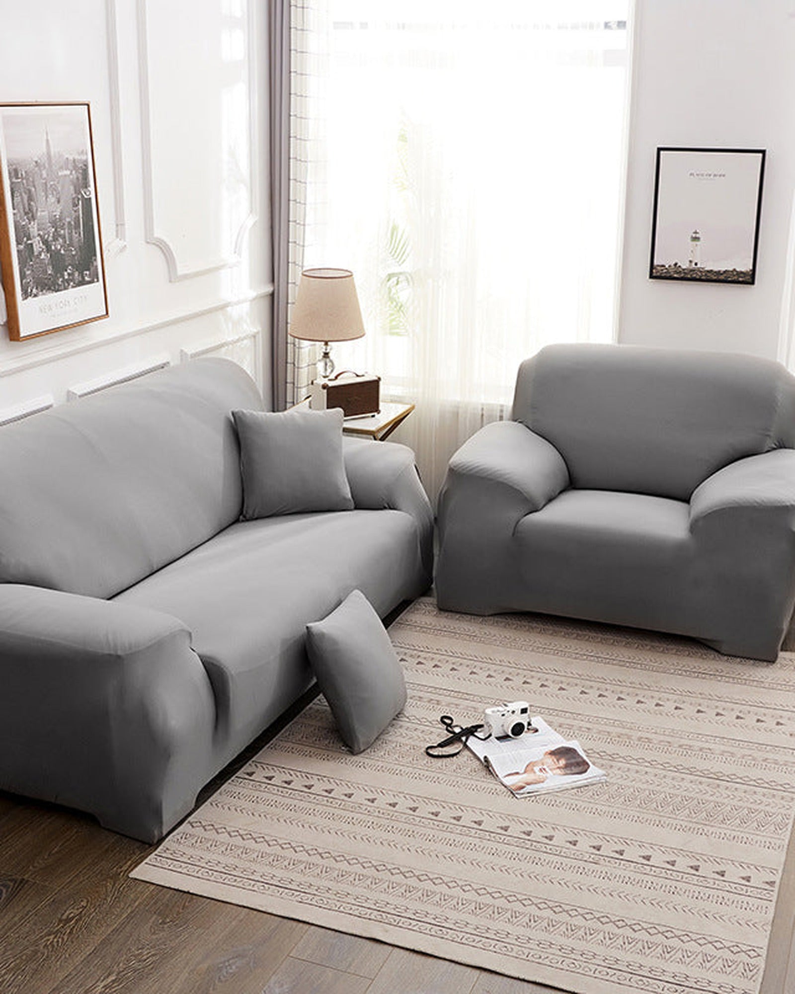 Stretch Sofa Slipcover - Dual-Sided Furniture Protector