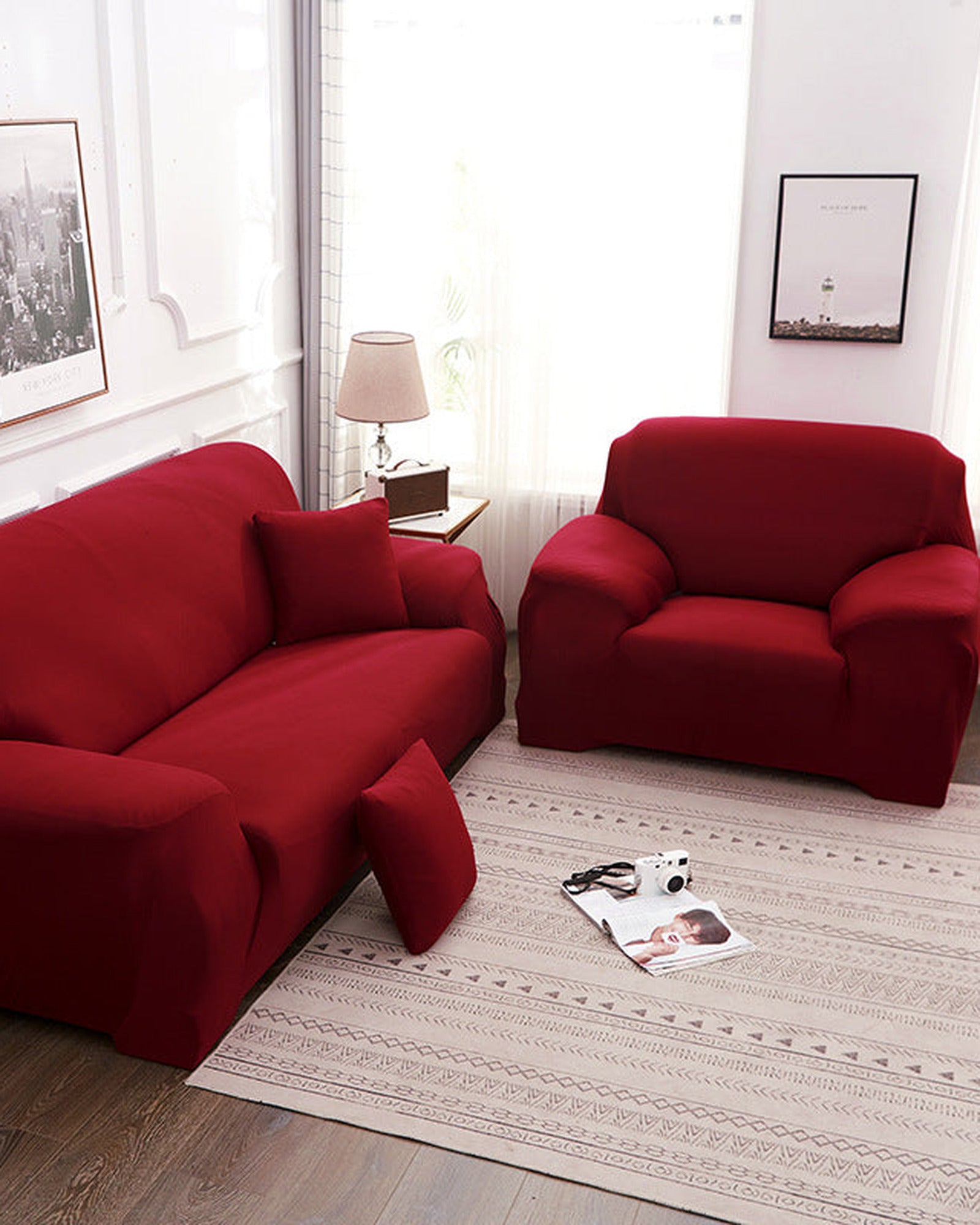 Stretch Sofa Slipcover - Dual-Sided Furniture Protector